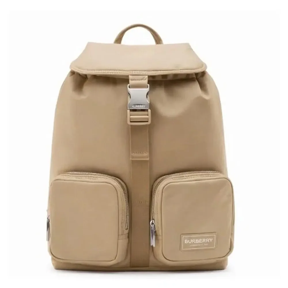 sale ends 5/14Burberry Unisex large nylon Waterproof logo Tan Backpack NEW Small